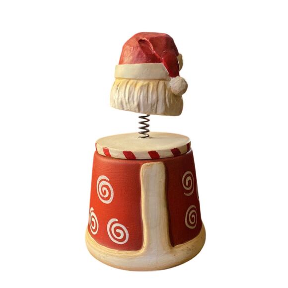 Bobble Head Santa Candle New Spiral Christmas Holiday Saint Nick Decor Jolly MCM - Picture 13 of 16